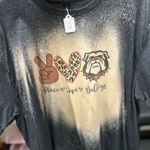 Peace Love Bulldogs Kids T-Shirt
